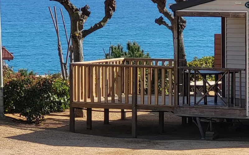 Vista al mar de camping en Arenys de Mar