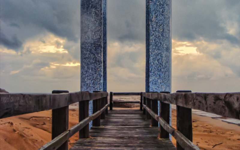 Detalle del paseo Marítimo en Suances