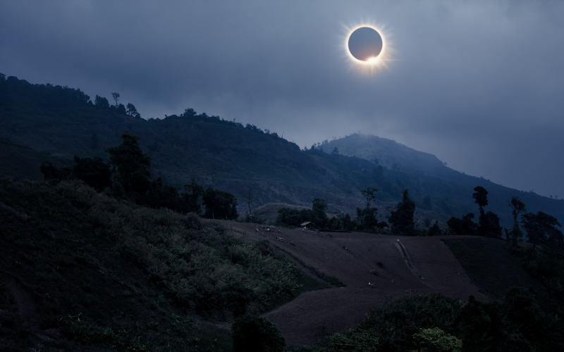Vista de Eclipse solar en España