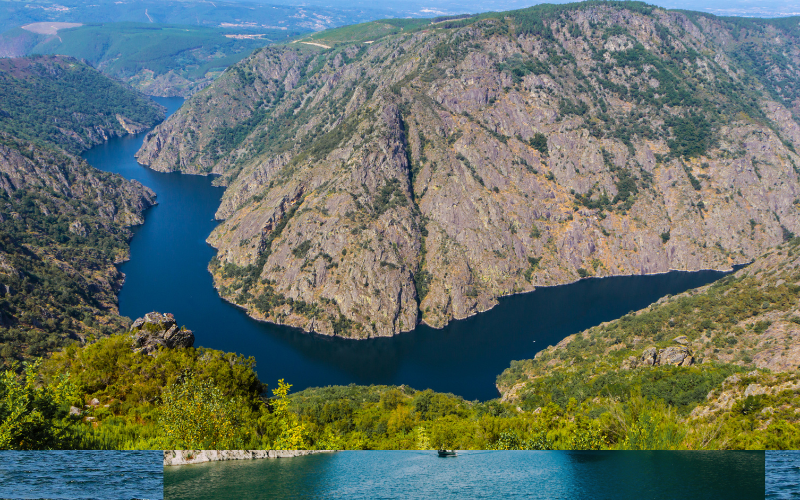Vista a lo lejos de la Ribeira Sacra