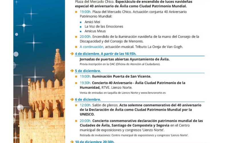 Programa 40 años de Patrimonio Mundial en Avila