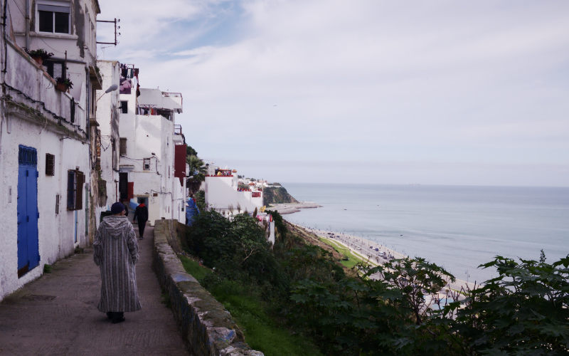 Vista de la playa de Tánger en Marruecos